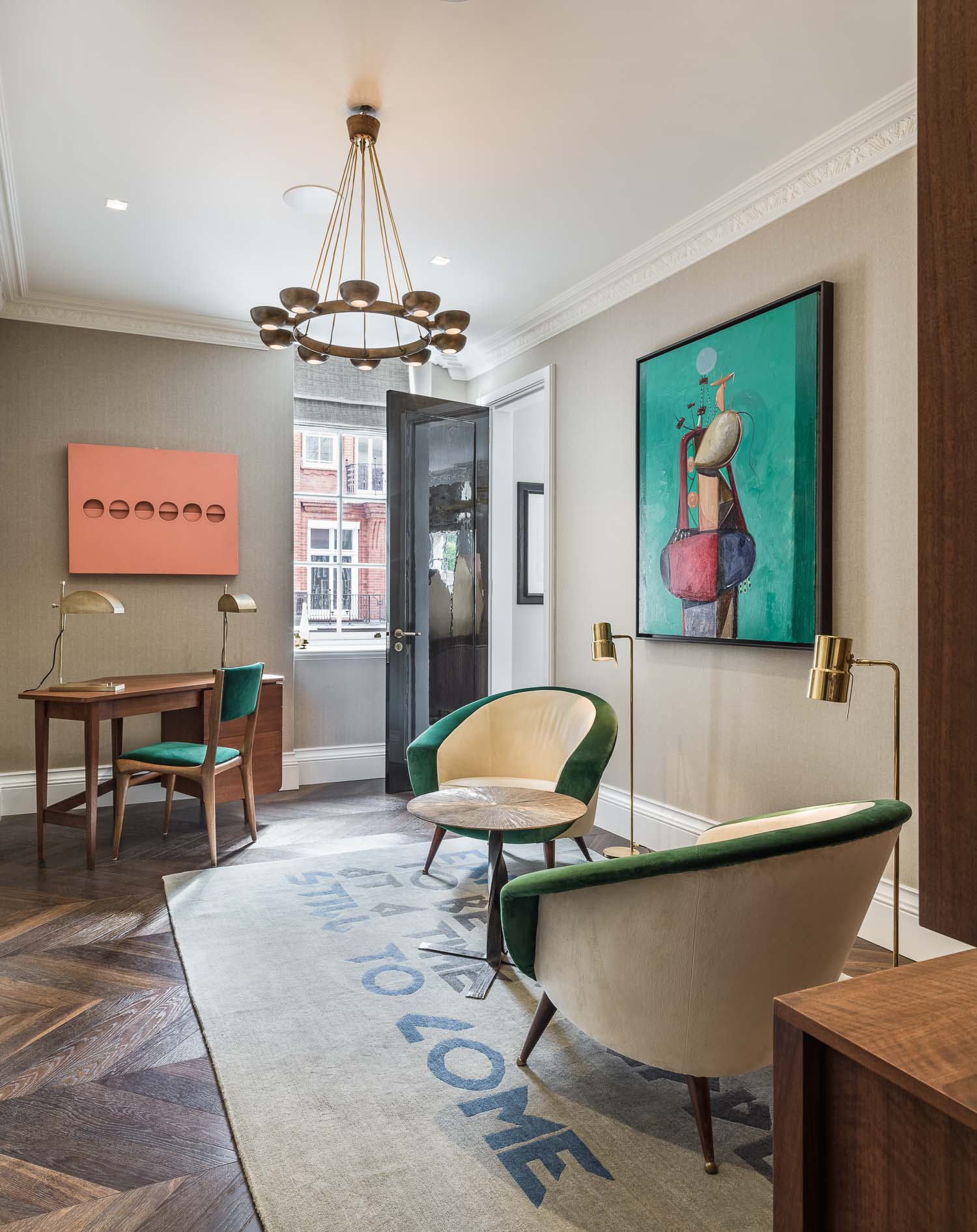 south audley street design writing desk and chairs