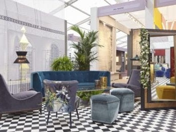 decorex champagne bar design purple armchairs & settee