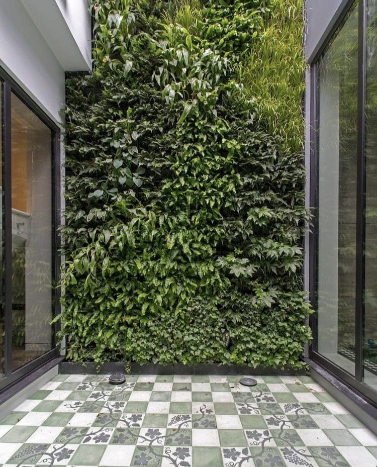 flower wall in a home