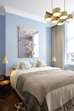 light brown bed throw