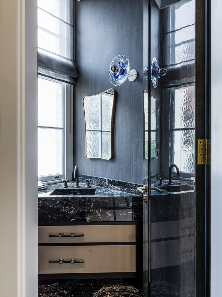 mirror in bathroom next to window