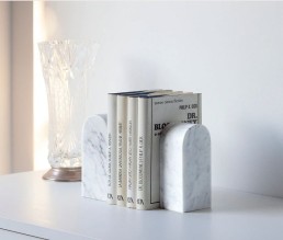 aparentment rectangle prism shaped marble bookends