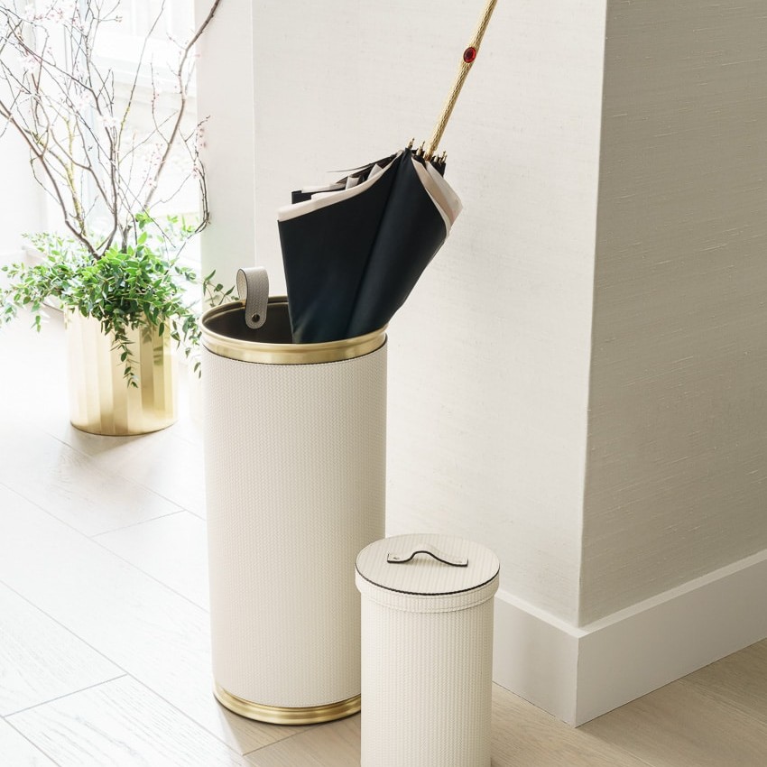 cream gold rimmed umbrella stand