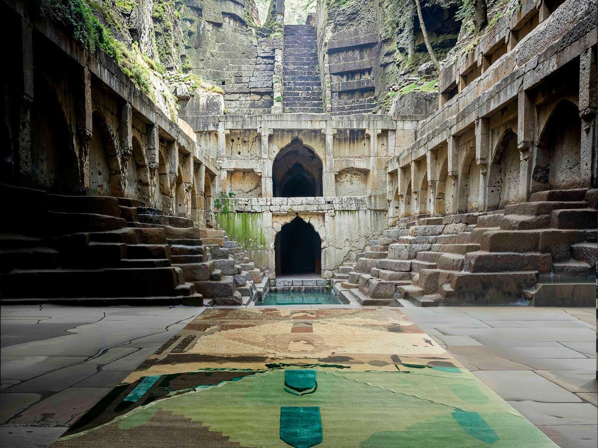 indian stepwells rugs by shalini misra for cc-tapis
