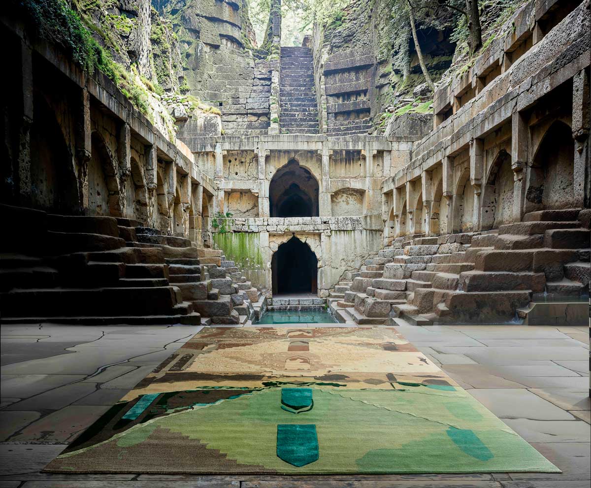 indian stepwells rugs by shalini misra for cc-tapis